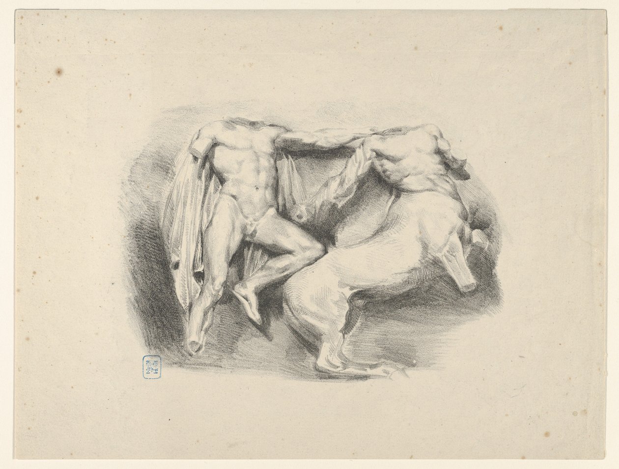 Tezeusz Zdobywca Centaura Eurytus, 1825., 1825. autorstwa Eugène Delacroix