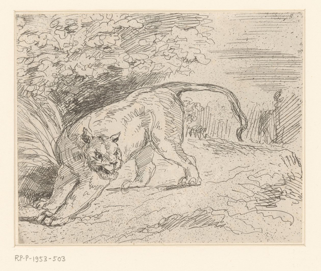 Tijger Tygrys na przystanku autorstwa Eugène Delacroix