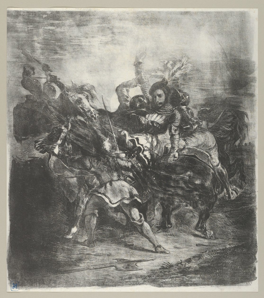 Weislingen zaatakowane przez ludzi Goetza, 1836-43., 1836-43. autorstwa Eugène Delacroix
