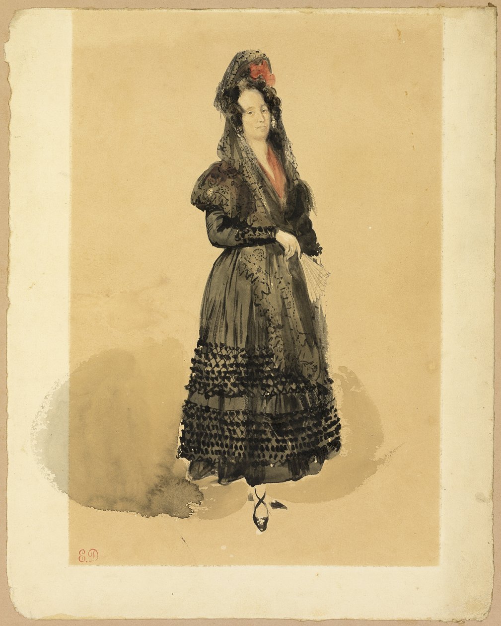 Młoda hiszpańska dama w stroju Manoli autorstwa Eugène Delacroix
