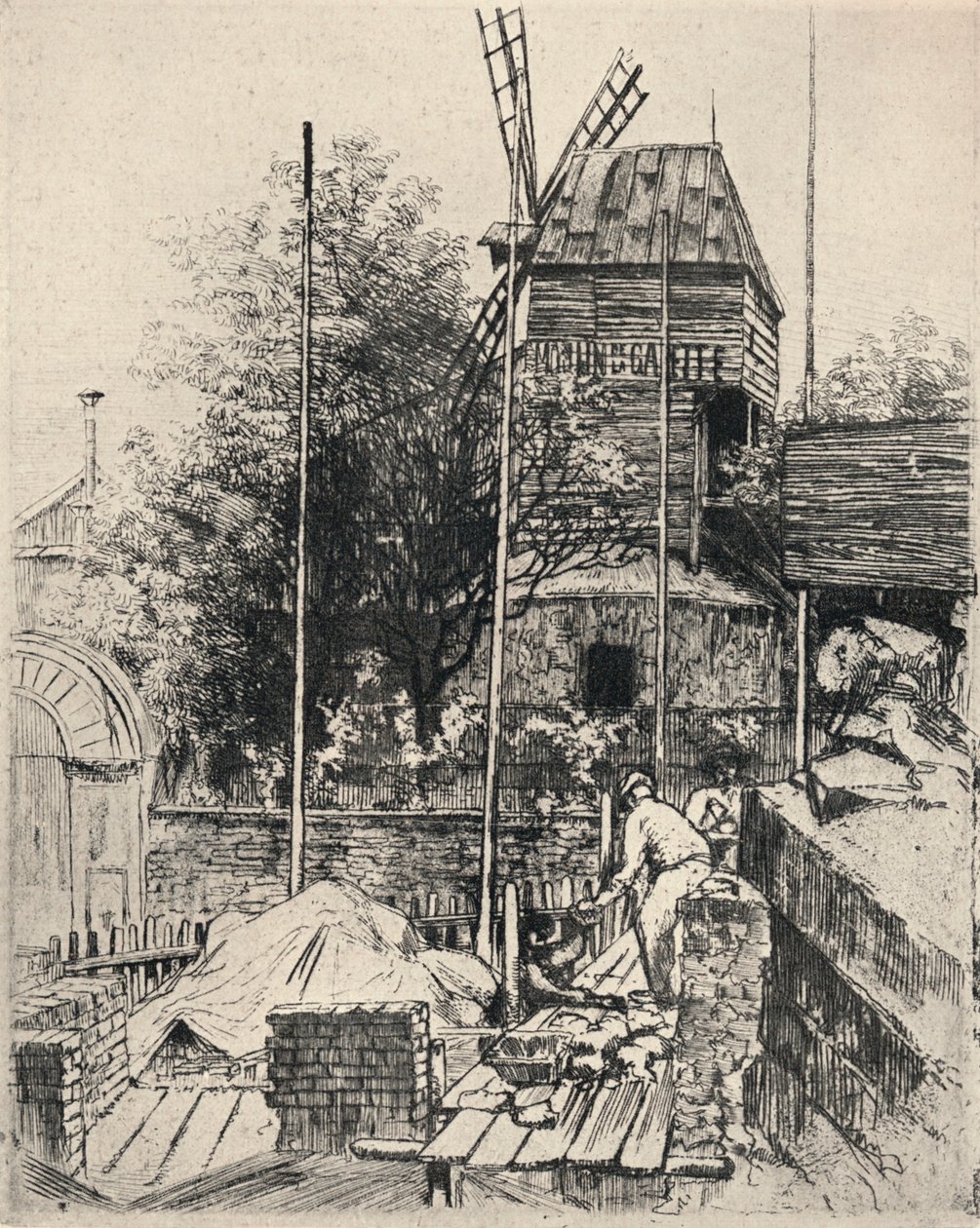 „Moulin de la Galette, Montmartre”, 1915 autorstwa Eugène Delâtre