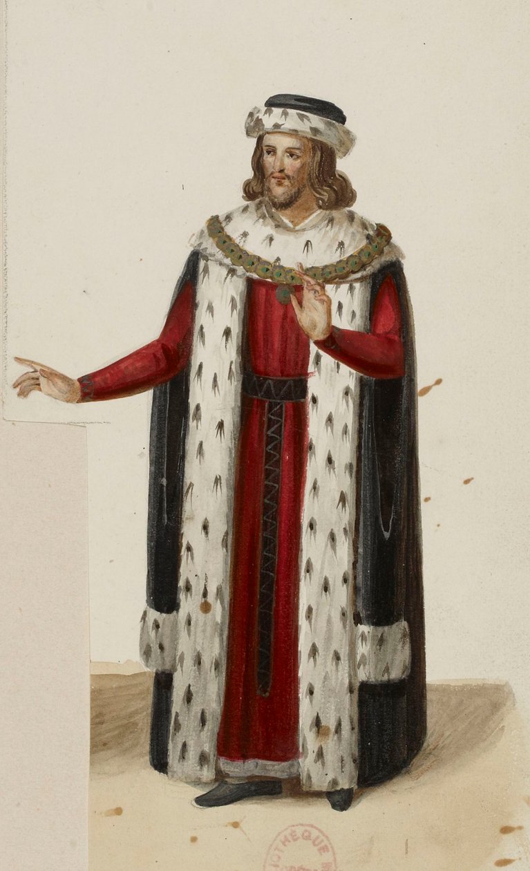 Kostium Enguerranda de Marigny (La Tour de Nesle, 1832) (wykadrowany) autorstwa Eugène Du Faget