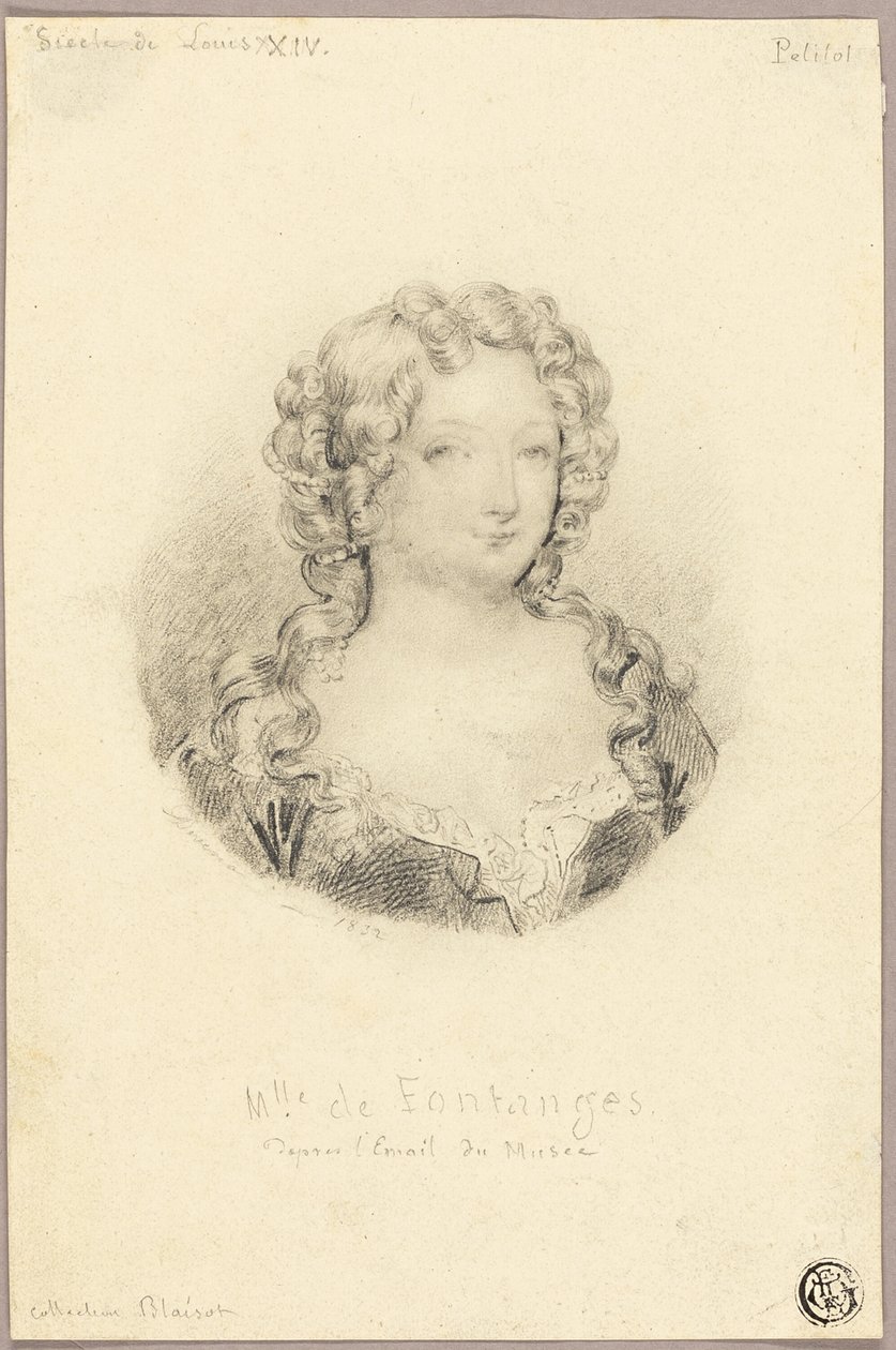 Medalionowy portret panny de Fontanges autorstwa Eugène François Marie Joseph Devéria