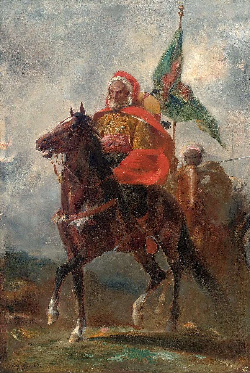Wódz orientalistów na koniu, 1863 autorstwa Eugène Fromentin