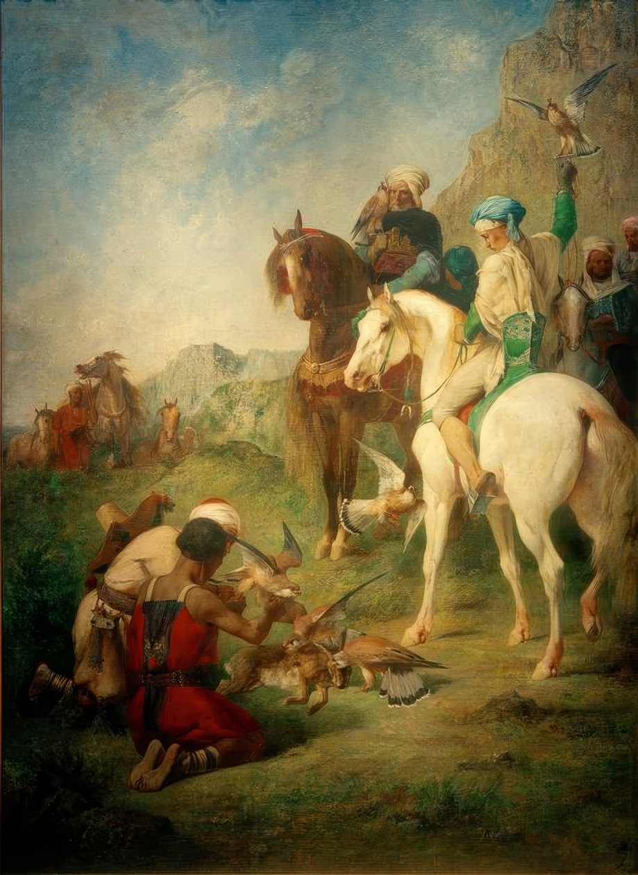 E.Fromentin, Falkenjagd w Algierii autorstwa Eugène Fromentin