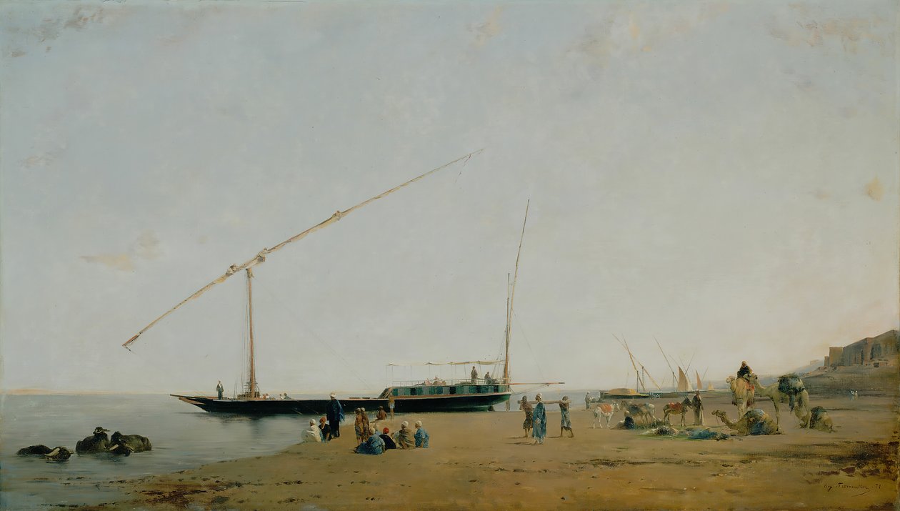 Nad Nilem, niedaleko Philae, 1871. autorstwa Eugène Fromentin
