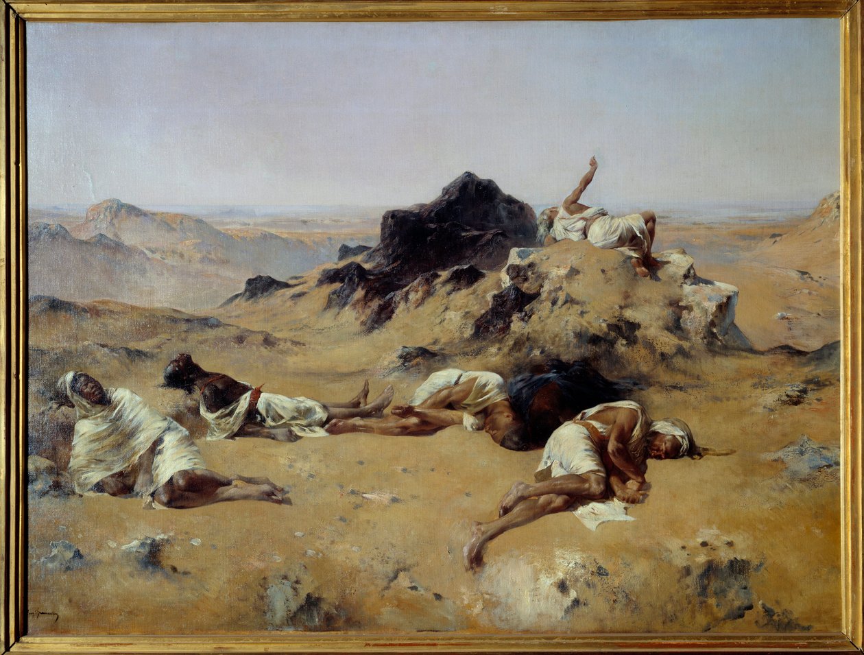 pustynia. Spragnieni mężczyźni. 1869. Eugène Fromentin (1820-1876), Musée d