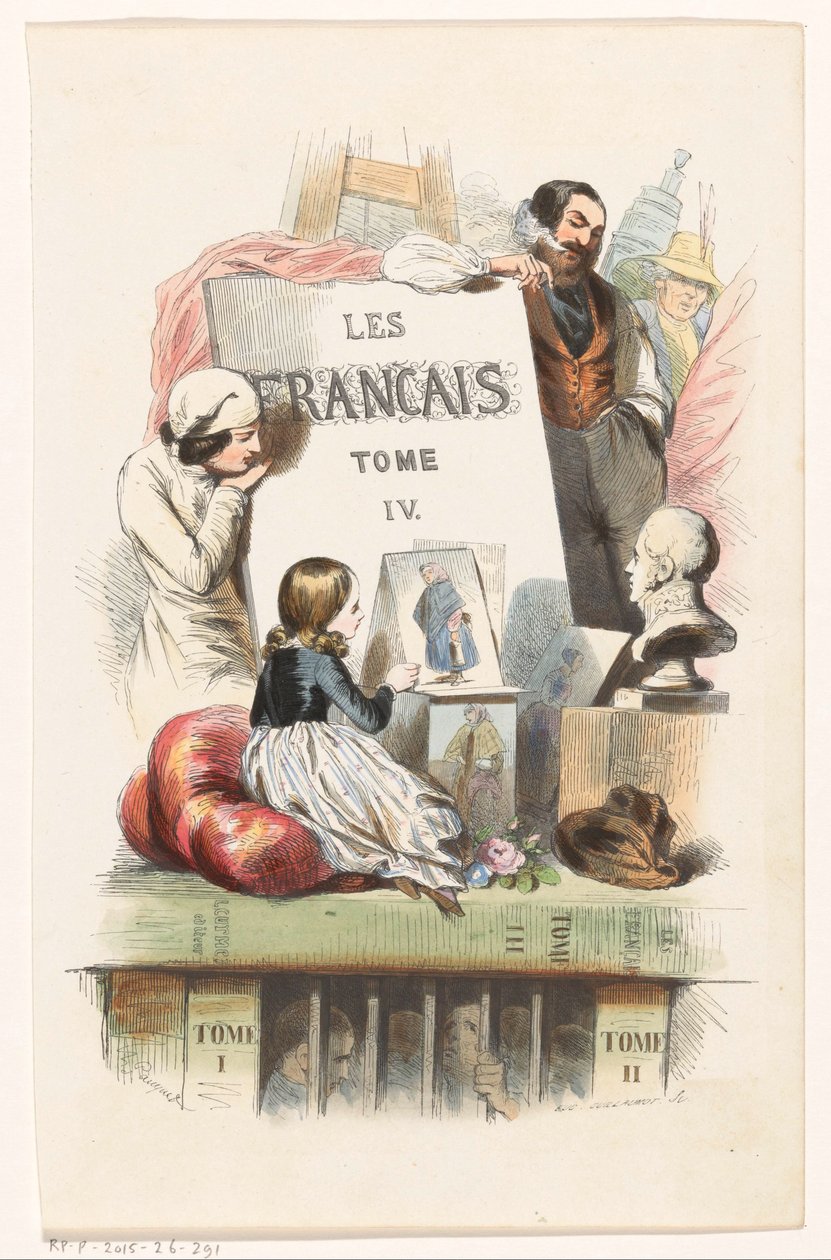 Osoby o wyglądzie sztuki Strona tytułowa dla: Les Français peints par eux-mêmes, 1841 autorstwa Eugène Guillaumot