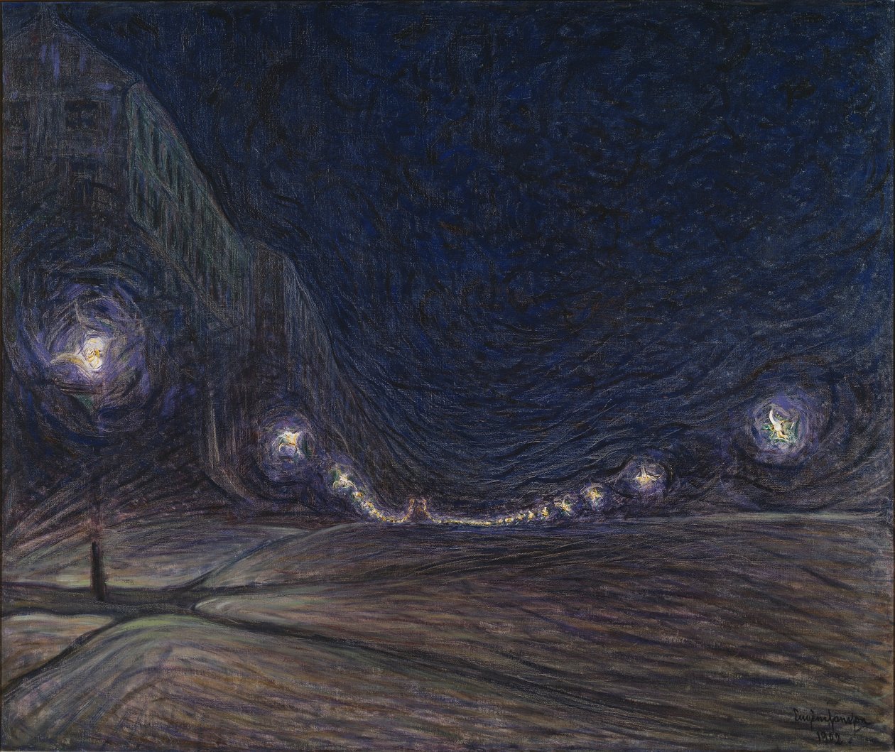 Hornsgatan nocą, 1902 autorstwa Eugène Jansson