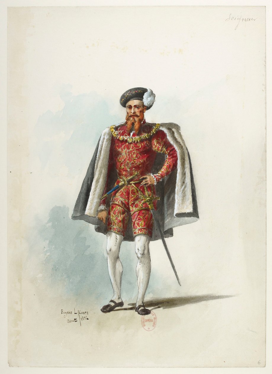 Btv1b84558104 06 - Saint-Saëns - Henryk VIII - Modele kostiumów - Lacoste - 6. Seigneur autorstwa Eugene Lacoste