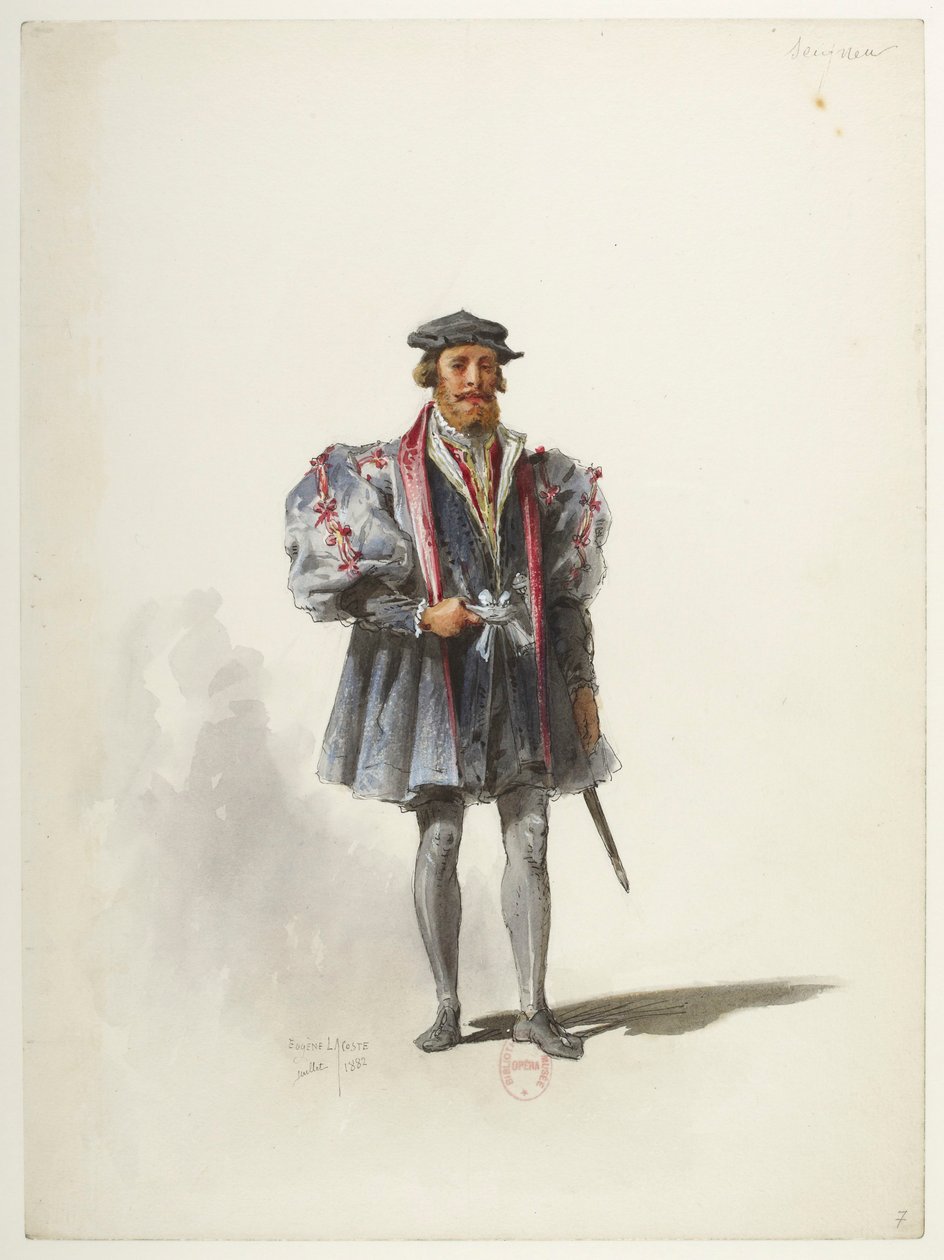 Btv1b84558104 07 - Saint-Saëns - Henryk VIII - Modele kostiumów - Lacoste - 7. Seigneur autorstwa Eugene Lacoste