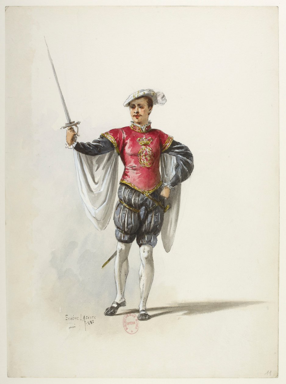 Btv1b84558104 11 - Saint-Saëns - Henryk VIII - Maquettes de costumes - Lacoste - 11th Costume autorstwa Eugene Lacoste