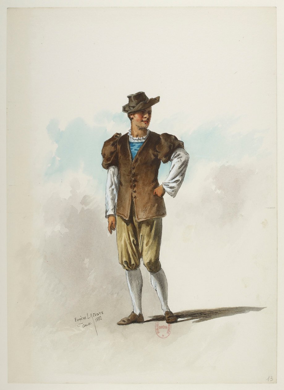 Btv1b84558104 13 - Saint-Saëns - Henryk VIII - Maquettes de costumes - Lacoste - 13. kostium autorstwa Eugene Lacoste