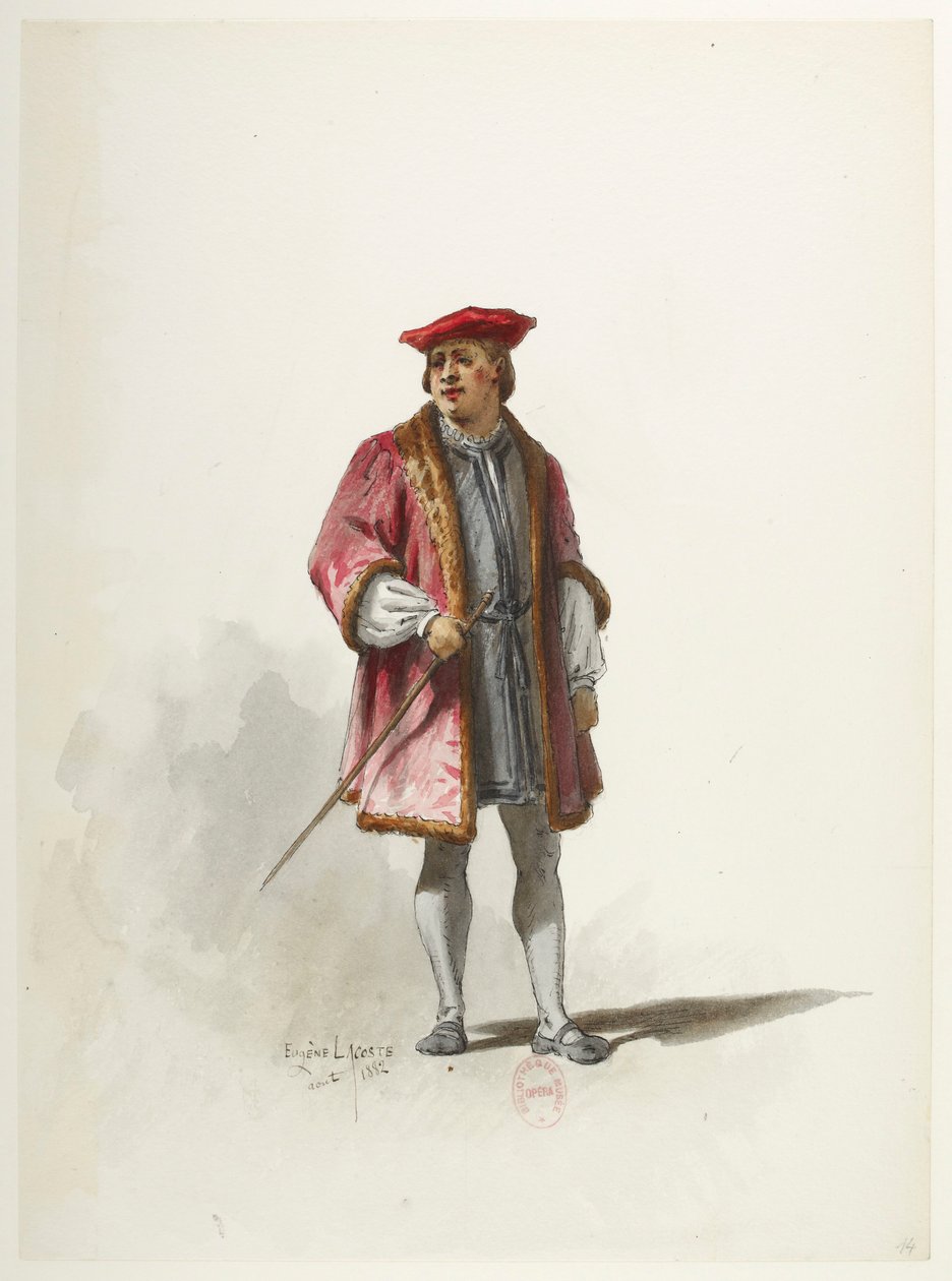 Btv1b84558104 14 - Saint-Saëns - Henryk VIII - Maquettes de costumes - Lacoste - 14th Costume autorstwa Eugene Lacoste