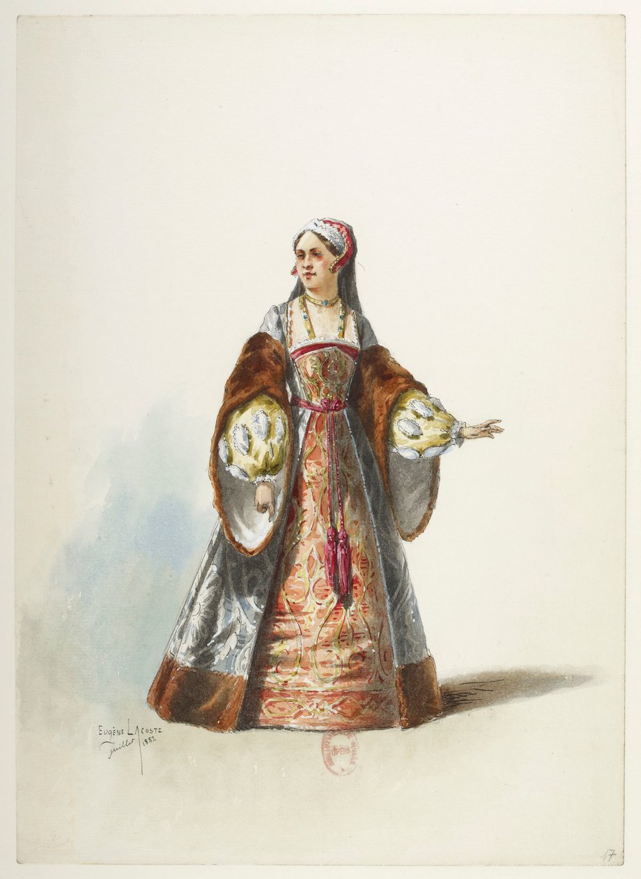 Btv1b84558104 17 - Saint-Saëns - Henryk VIII - Maquettes de costumes - Lacoste - 17th Costume autorstwa Eugene Lacoste