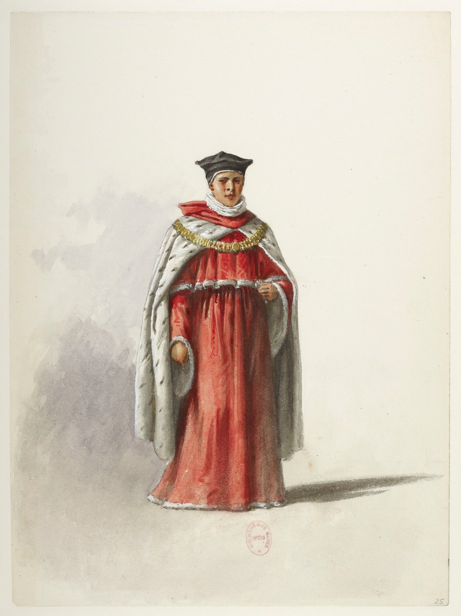 Btv1b84558104 25 - Saint-Saëns - Henryk VIII - Maquettes de costumes - Lacoste - 25th Costume autorstwa Eugene Lacoste