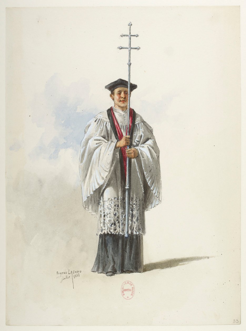 Btv1b84558104 33 - Saint-Saëns - Henryk VIII - Modele kostiumów - Lacoste - 33. Ksiądz autorstwa Eugene Lacoste