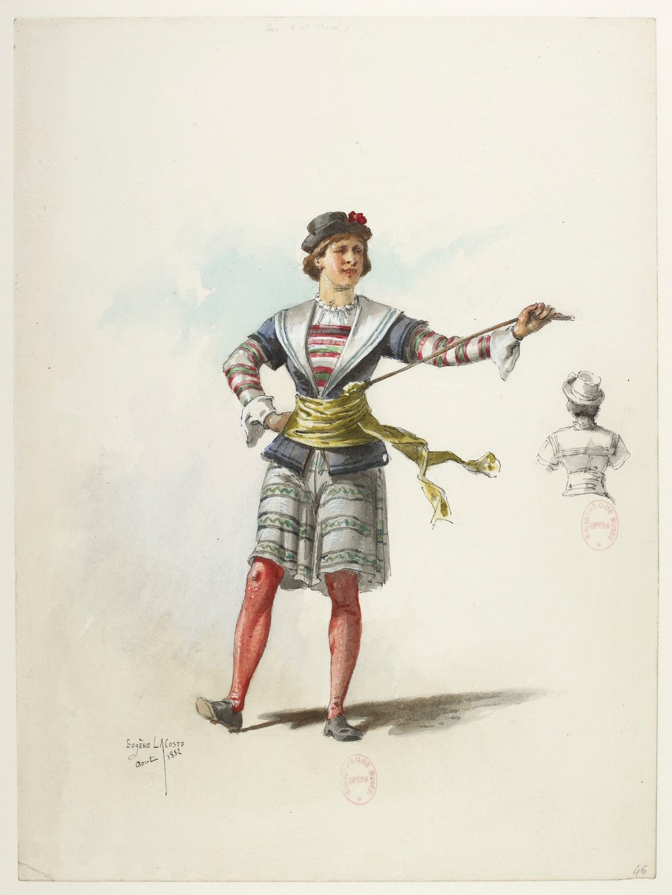 Btv1b84558104 46 - Saint-Saëns - Henryk VIII - Modele kostiumów - Lacoste - 46. Kostium autorstwa Eugene Lacoste