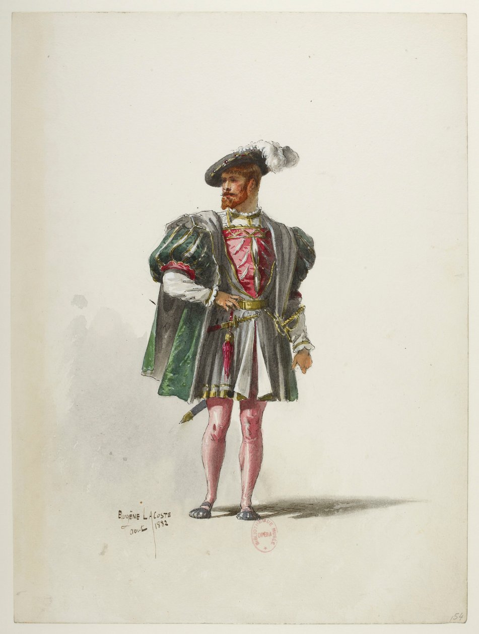 Btv1b84558104 54 - Saint-Saëns - Henryk VIII - Maquettes de costumes - Lacoste - 54. Kostium autorstwa Eugene Lacoste