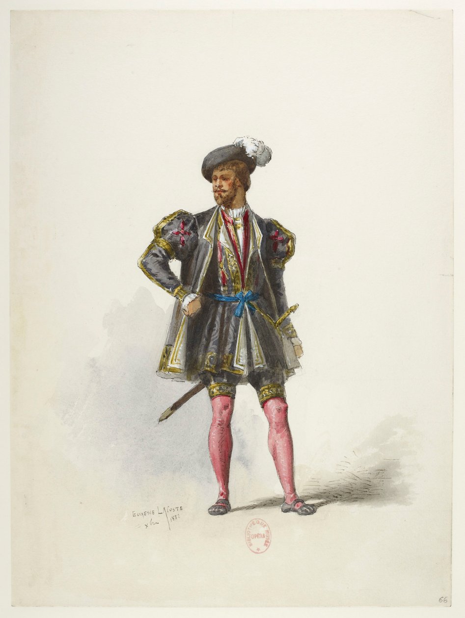 Btv1b84558104 68 - Saint-Saëns - Henryk VIII - Maquettes de costumes - Lacoste - 66th Costume autorstwa Eugene Lacoste
