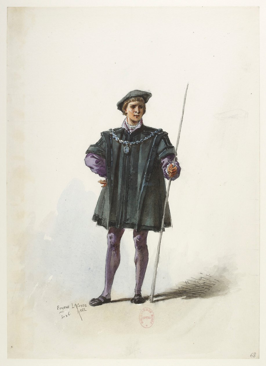 Btv1b84558104 70 - Saint-Saëns - Henryk VIII - Maquettes de costumes - Lacoste - 68th Costume autorstwa Eugene Lacoste