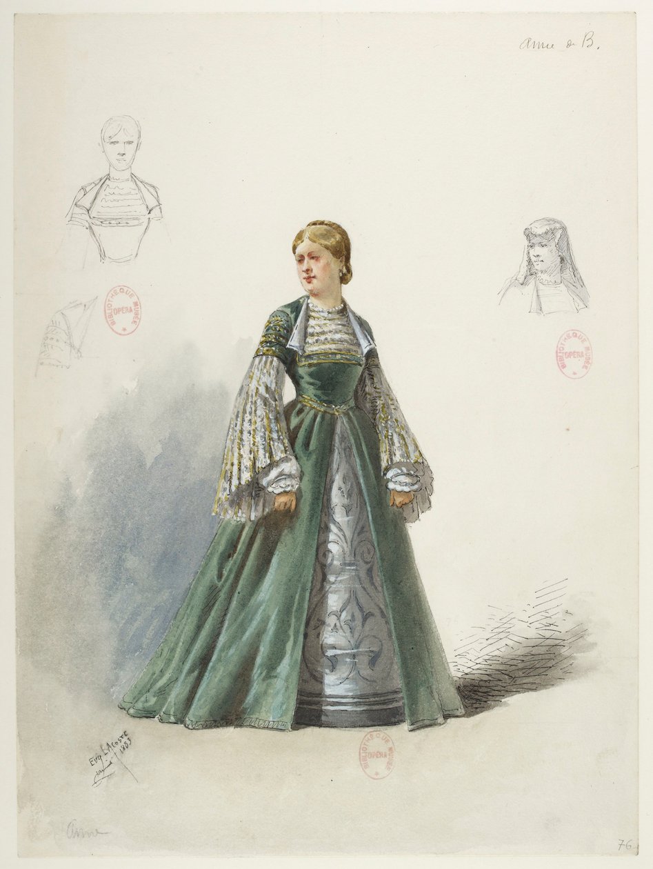 Btv1b84558104 80 - Saint-Saëns - Henryk VIII - Modele kostiumów - Lacoste - 76. Anna z Boleyn autorstwa Eugene Lacoste