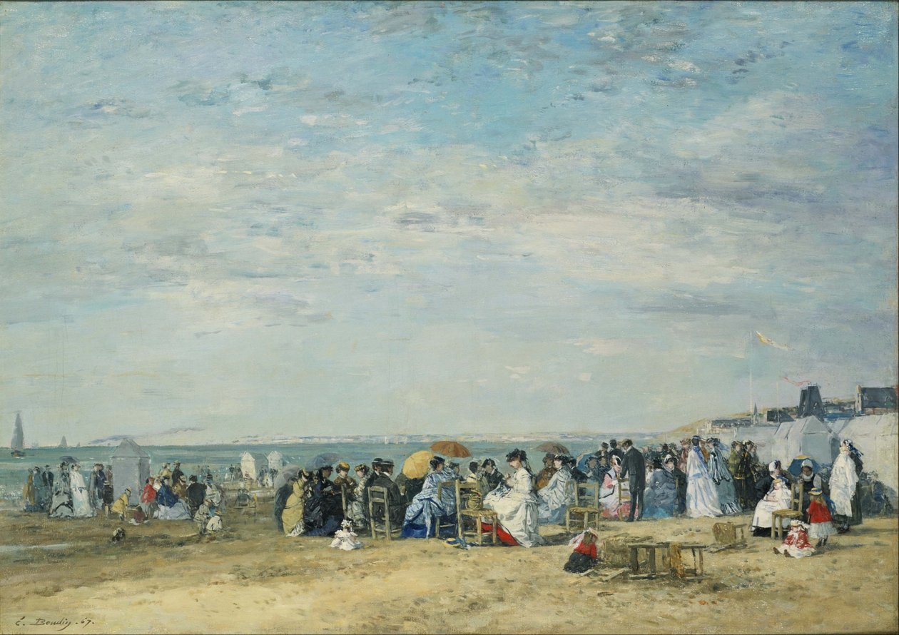 Plaża w Trouville autorstwa Eugene Louis Boudin