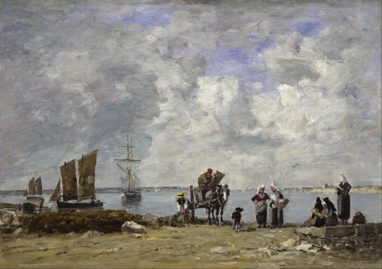 Żony rybaków nad morzem autorstwa Eugene Louis Boudin