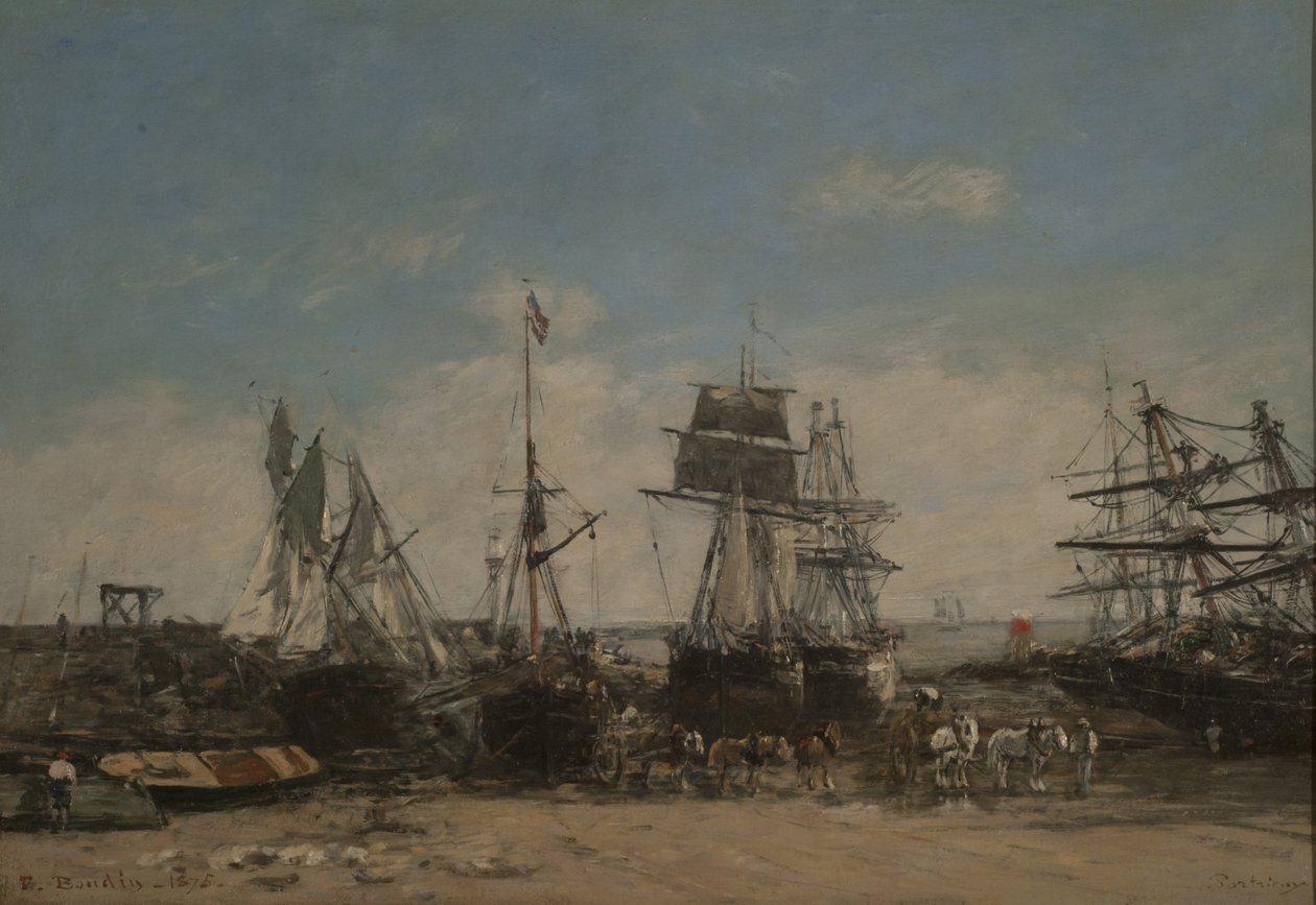 Francuski: Le rivage de Portrieux, Côtes-du-Nord.  Brzeg Portrieux, północne wybrzeże autorstwa Eugene Louis Boudin