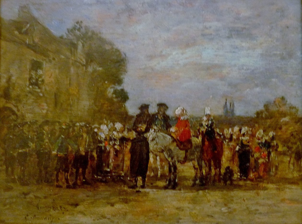 Francuski:  Noce à Quimper Wesele w Quimper autorstwa Eugene Louis Boudin