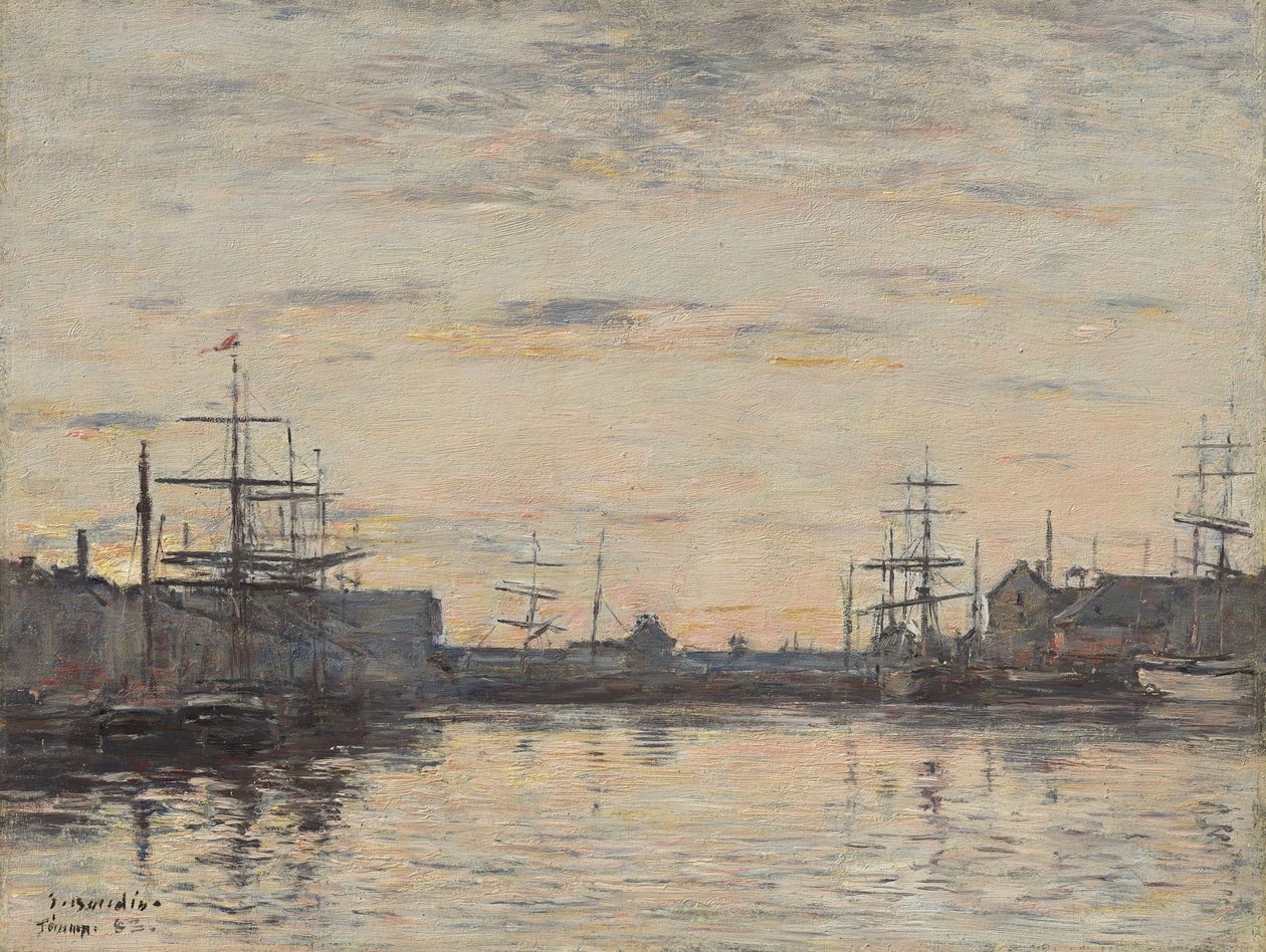 Niemiecki: Fécamp. Basen portowy Fécamp: port wewnętrzny autorstwa Eugene Louis Boudin