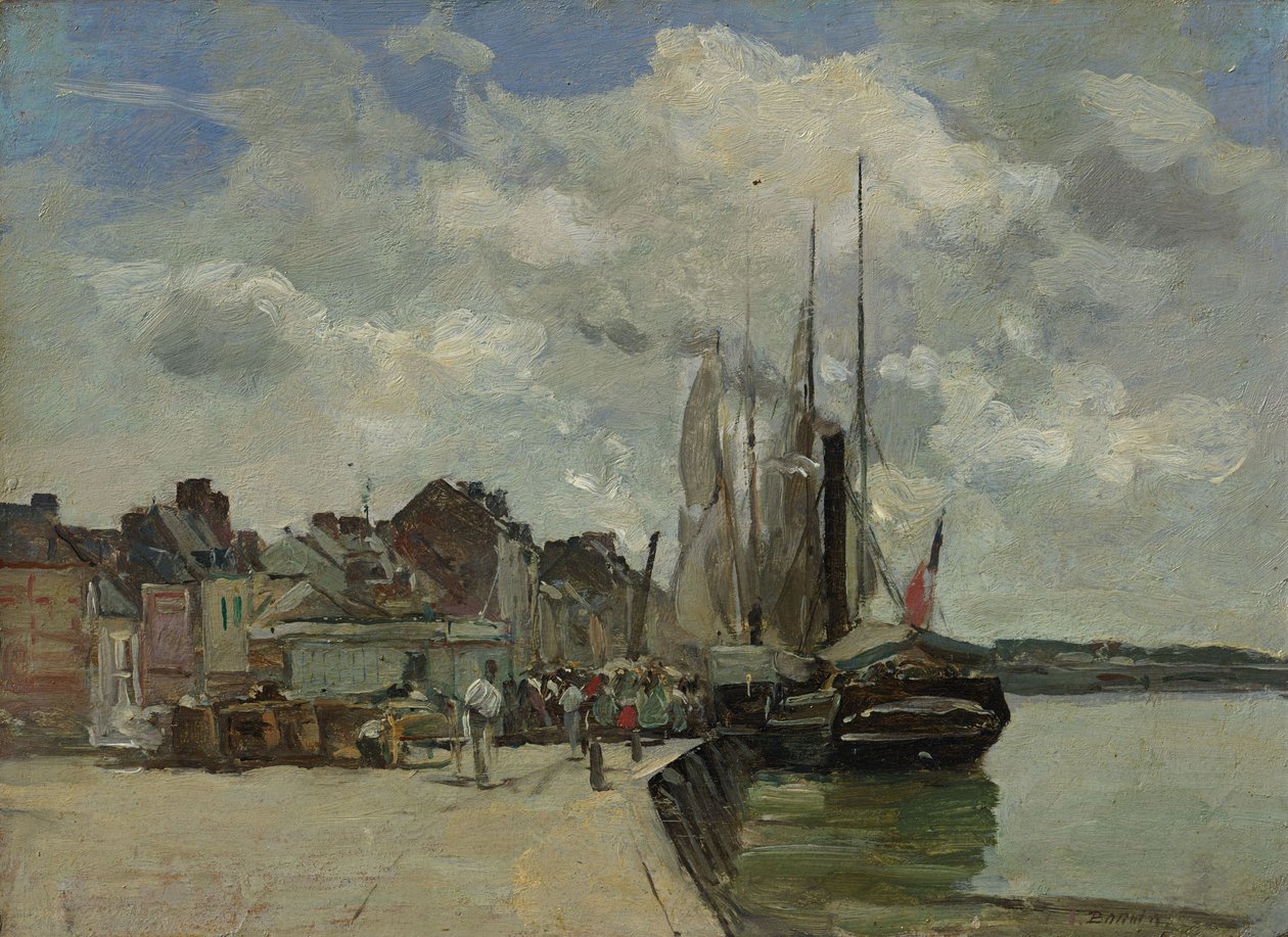 Honfleur. Port Honfleur: Port autorstwa Eugene Louis Boudin