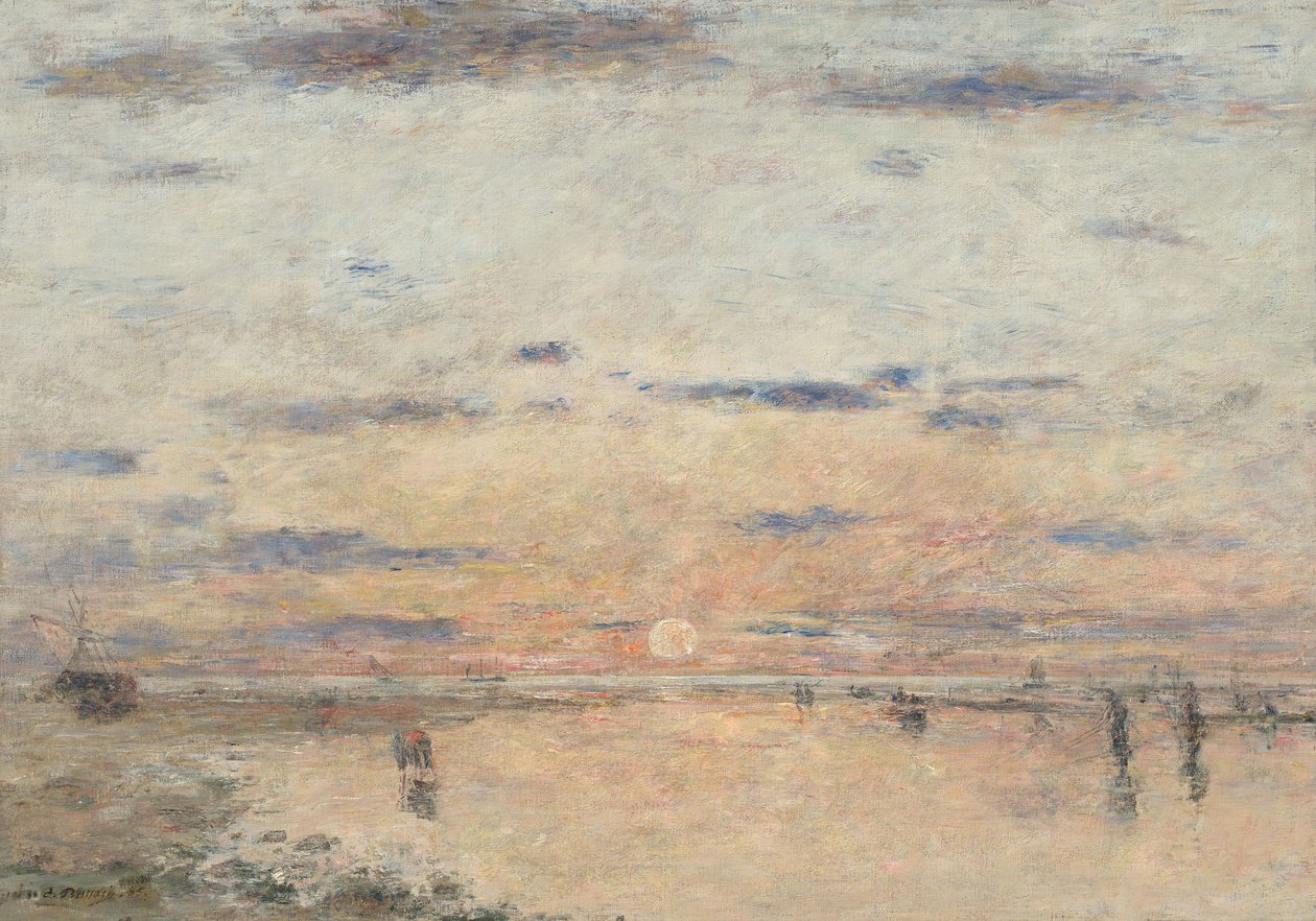 Niemcy: Hawr. Zachód słońca nad morzem Hawr: Zachód słońca nad morzem autorstwa Eugene Louis Boudin