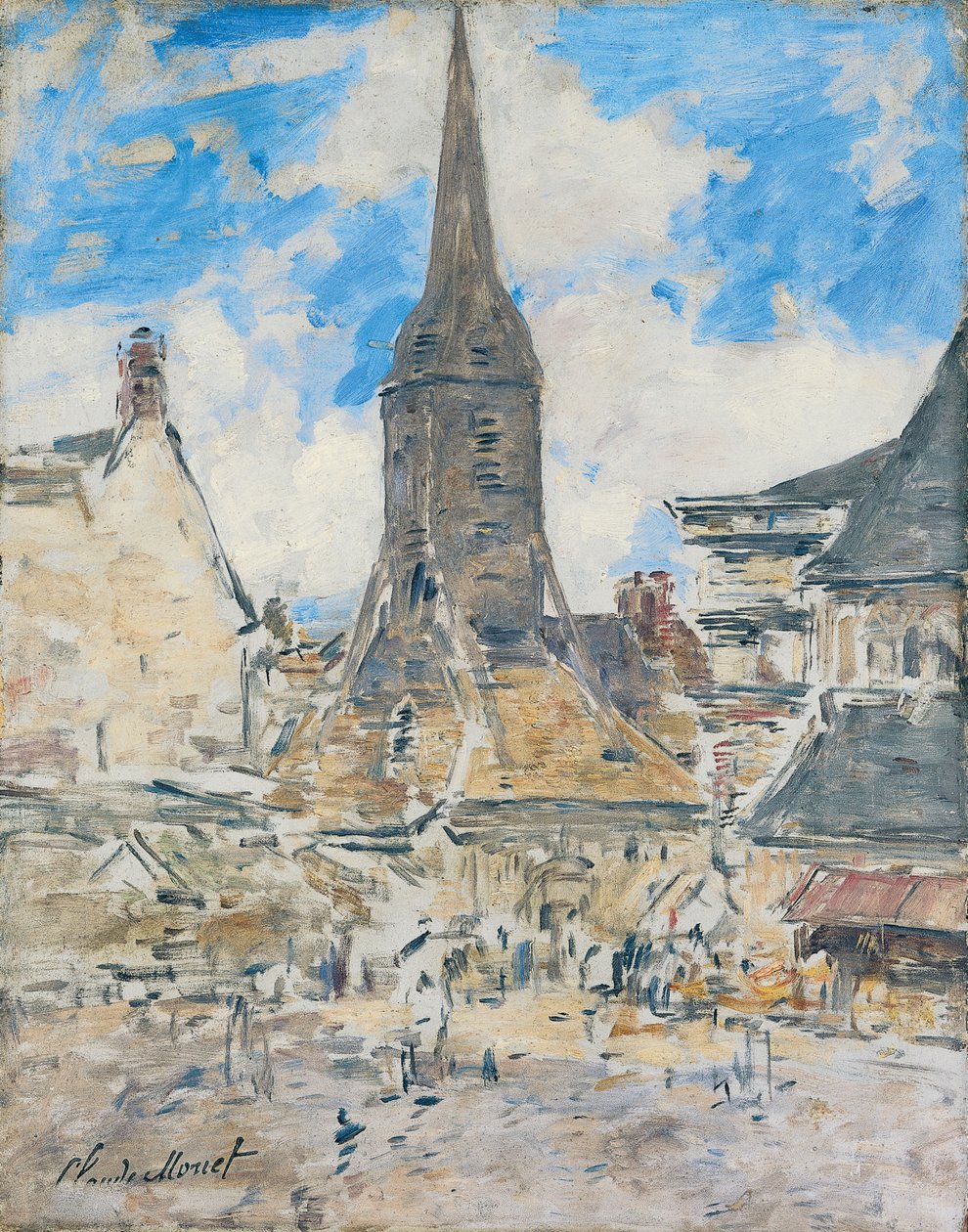 Kotava: "Biot ke Sainte-Catherine uja koe Honfleur (trutca ke Boudin)"
Francuski: Le Clocher de Sainte-Catherine, Honfleur autorstwa Eugene Louis Boudin