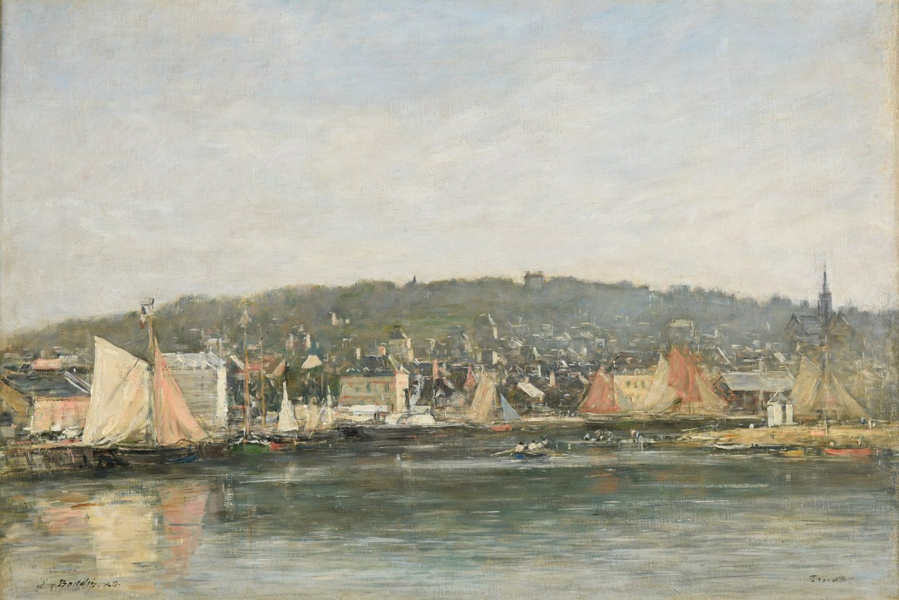 Port w Trouville o poranku autorstwa Eugene Louis Boudin