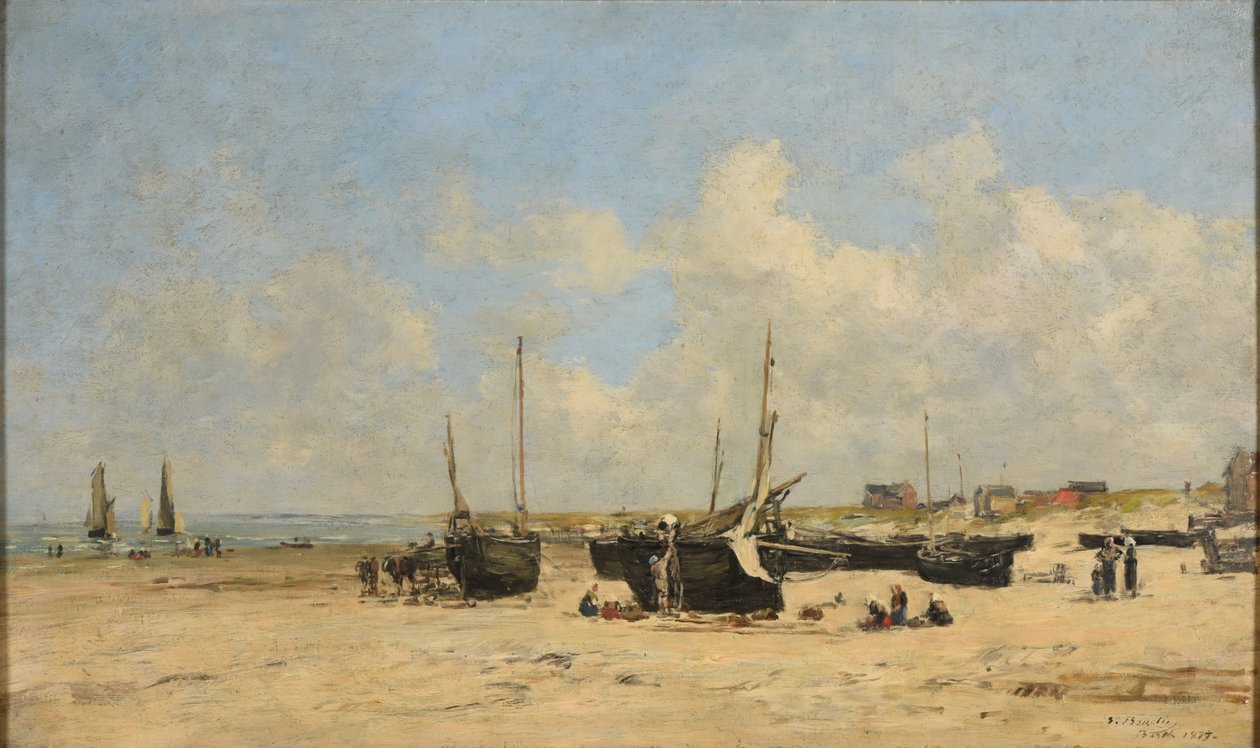 Plaża Berck podczas odpływu autorstwa Eugene Louis Boudin