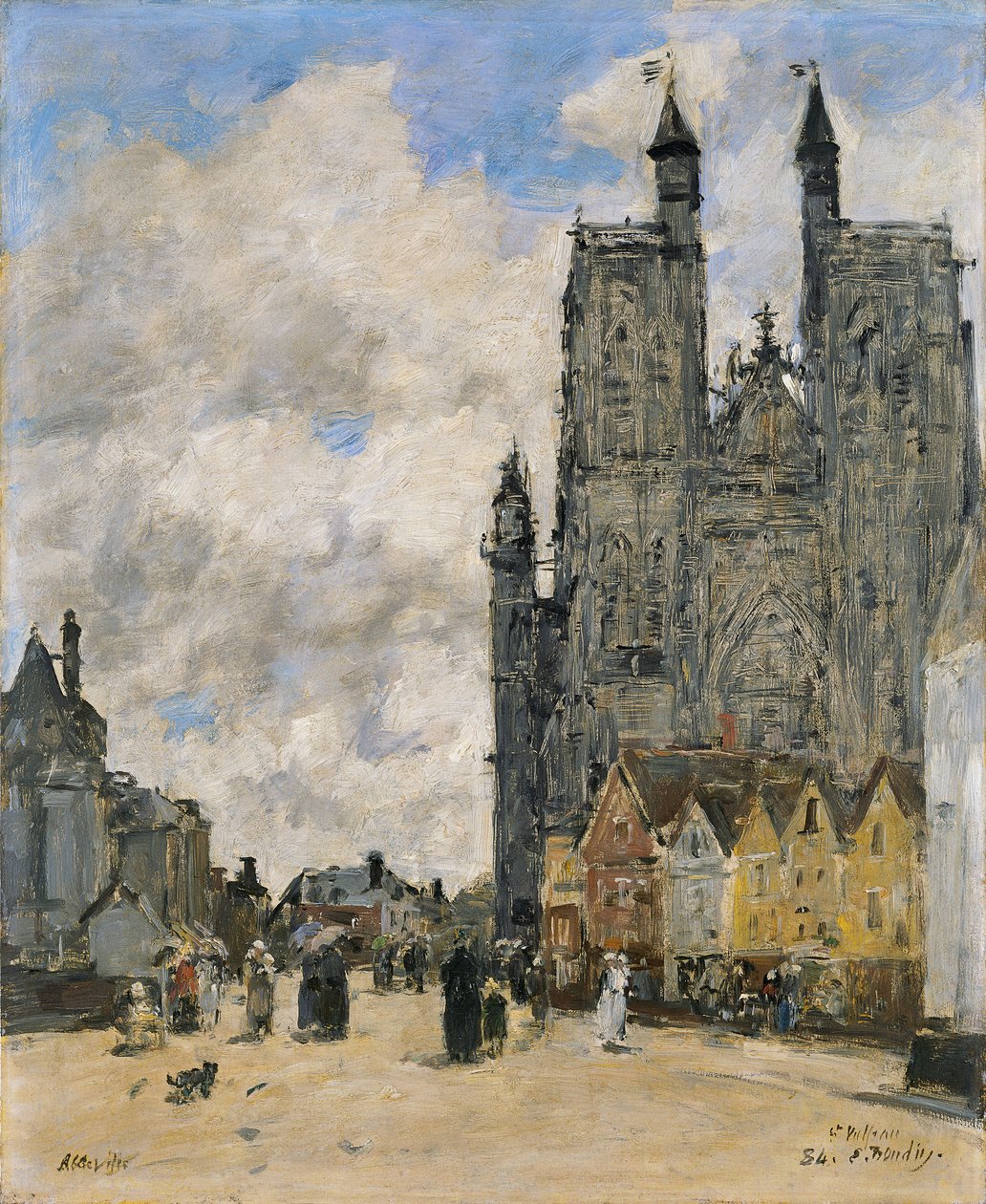 Plac kościoła Świętego Vulfrana w Abbeville autorstwa Eugene Louis Boudin