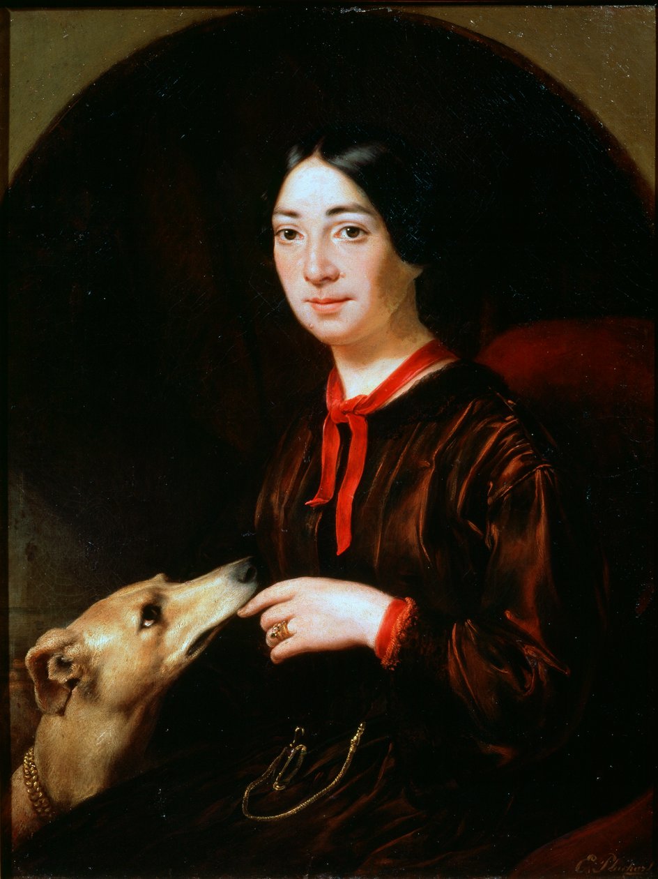 Portret śpiewaczki i kompozytorki Pauliny Viardot, 1821-1910, ok. 1853 autorstwa Eugéne Pluchart