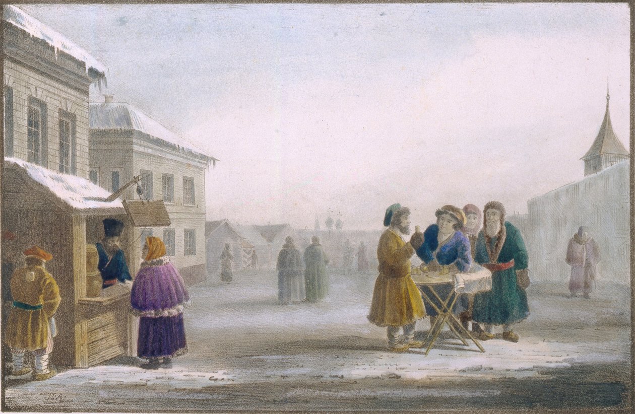 Uliczny sprzedawca tytoniu w sklepie tytoniowym, 1825 autorstwa Eugéne Pluchart
