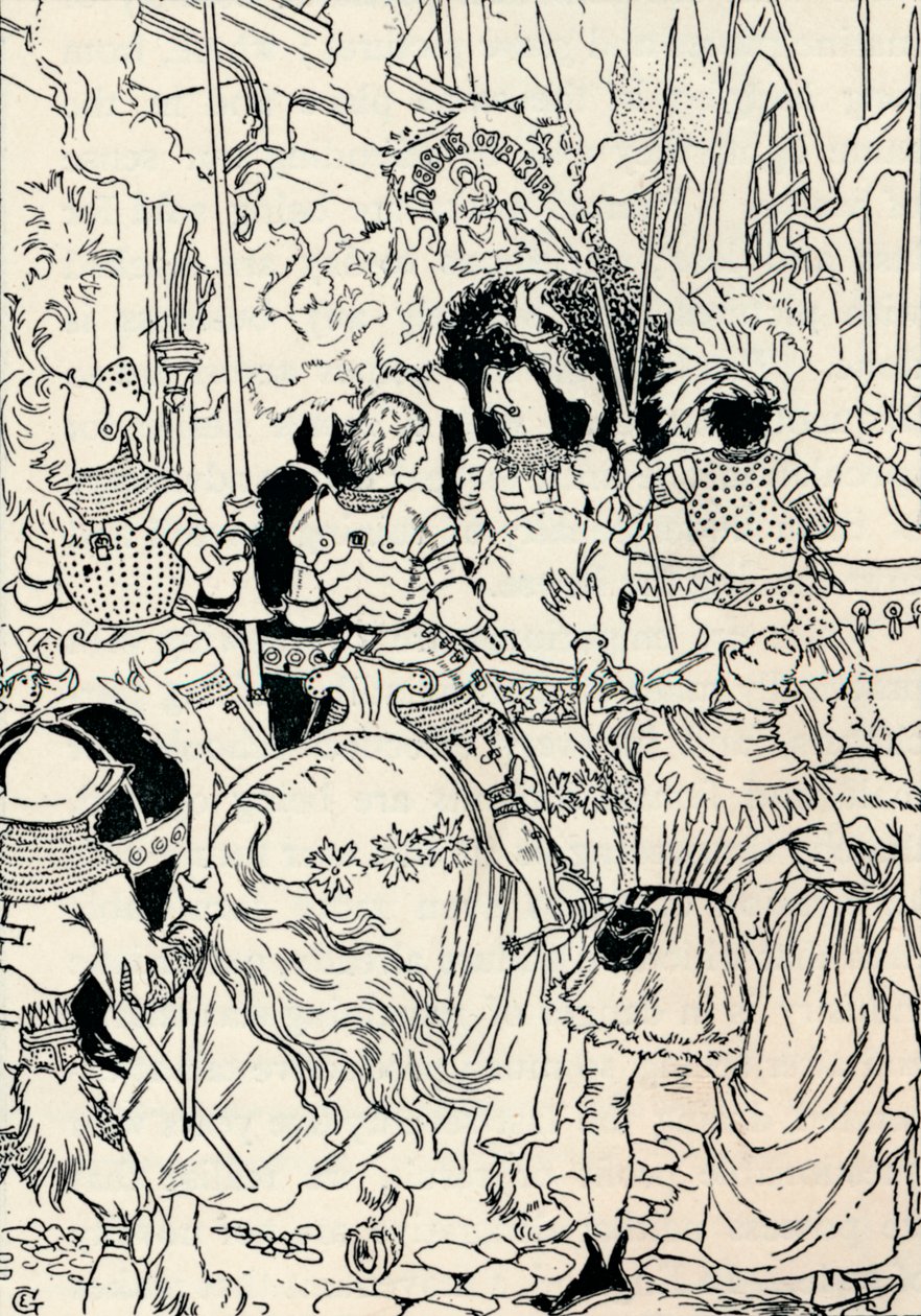 Jeanne DArc w Orleanie, c1895 autorstwa Eugene Grasset