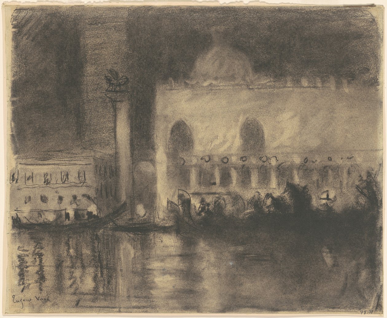 Pamięć o Wenecji: Palazzo Ducale i Piazzetta autorstwa Eugène Vail