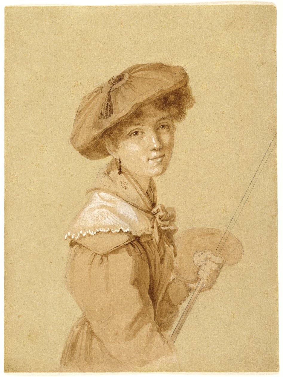 Autoportret, 1820-29 (ołówek, sepia i gwasz na papierze) autorstwa Eugénie Tripier Lefranc