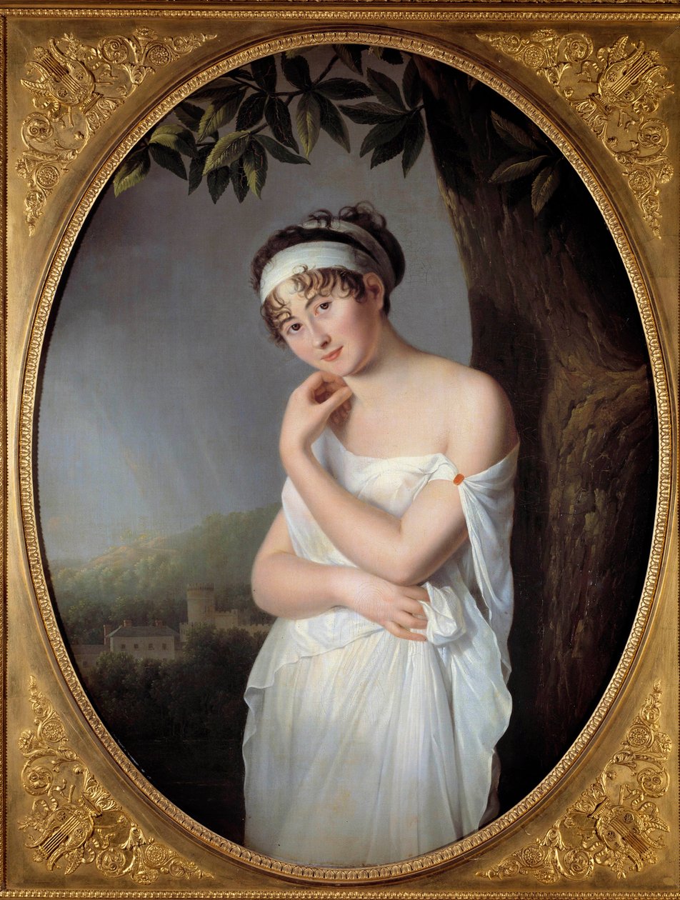Portret Madame Juliette Recamier (1777-1849), z domu Jeanne-Francoise Bernard Obraz Eulalie Morin (1765-1837) 1799. Rozmiar 1,15x0,87 m. autorstwa Eulalie Morin