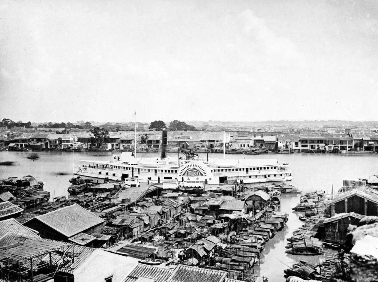 Złota Góra przy Canton Landing Place, ok. 1870 r. autorstwa European Photographer