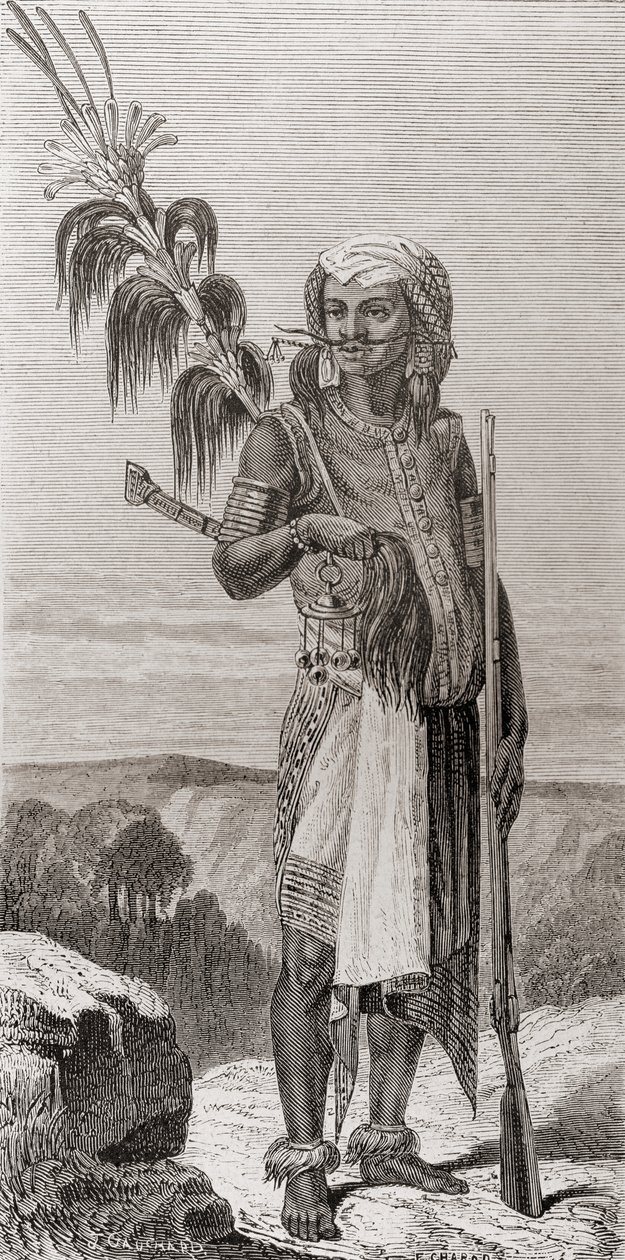 Kilęs iš Timoro, Pietryčių Azijos, iš „El Mundo en la Mano“, išleisto 1878 m. autorstwa European School
