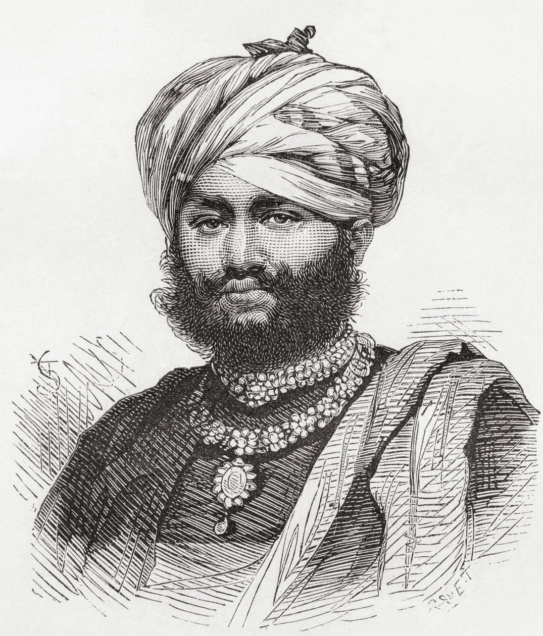 Maharao Pragmalji II, ilustracja ze „Świata w twojej dłoni”, wydana w 1878 r. autorstwa European School