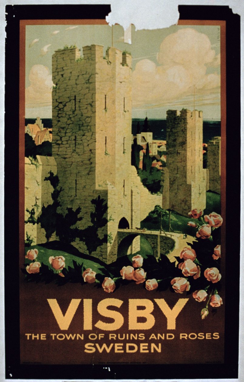 Plakat reklamujący miasto Visby, Szwecja autorstwa European School