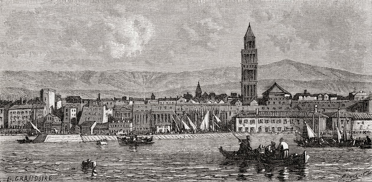 Split, Chorwacja, z „Świat w Twoich rękach”, wydana w 1878 r. autorstwa European School