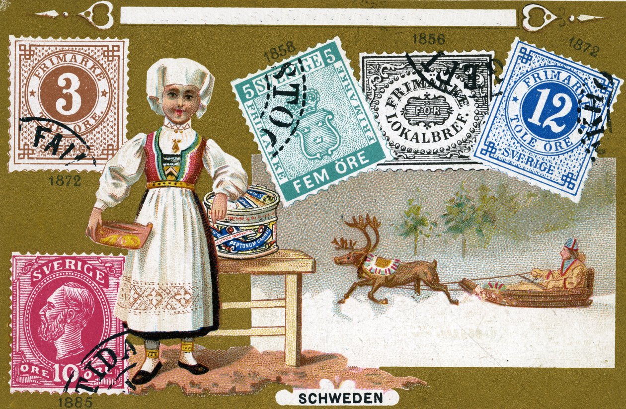 Szwedzkie znaczki pocztowe, 1897 autorstwa European School