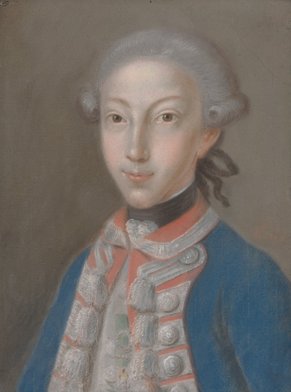 Portret młodego mężczyzny w mundurze autorstwa European 18th Century